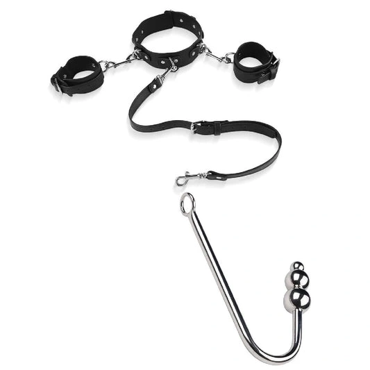 with Elegant and Hook Beaded Cuffs Anal Collar 5334 0401